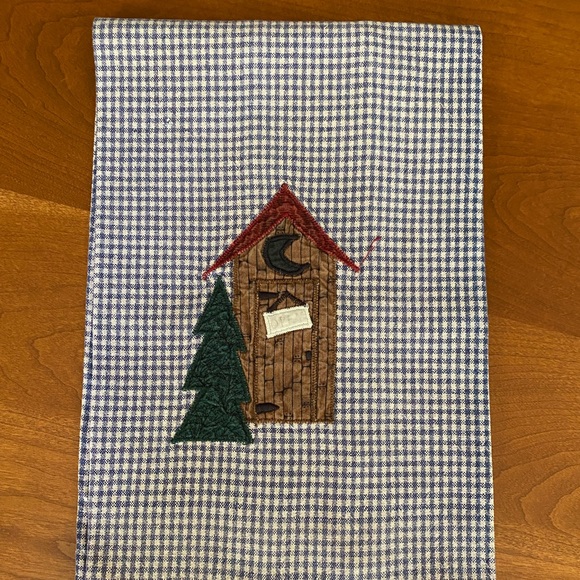 Park Designs Outhouse Christmas Hand Towel Dish Towel - Picture 2 of 5